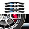 4PCS Carbon Fiber Vinyl Car Wheel Rim Hub Sticker Auto Refit Center Cover For Ford 2 Shelby Fiesta Fusion Explorer Escape Mondeo