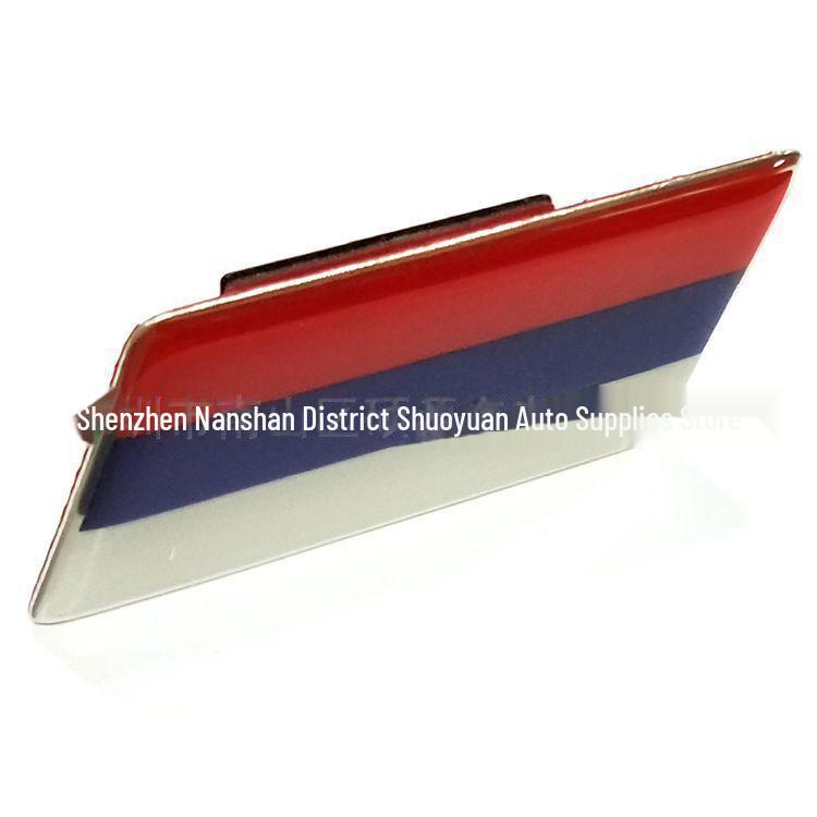 Patriotic Car Sticker with Crystal Epoxy Aluminum Alloy Buckle