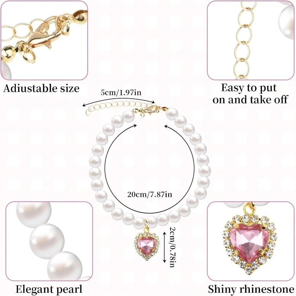 Pet Supplies Dog Princess Necklace Imitation Pearls Cat Necklace New Love Pendant