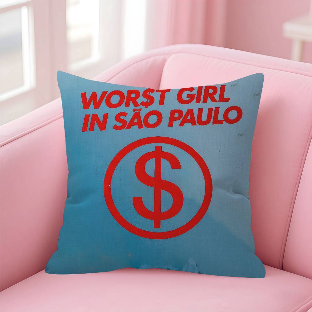 Singer SSlayyyter Worst Girl in America Pillow Cover for Bedroom Room and Living Room Sofa Decorative Cushion Cover