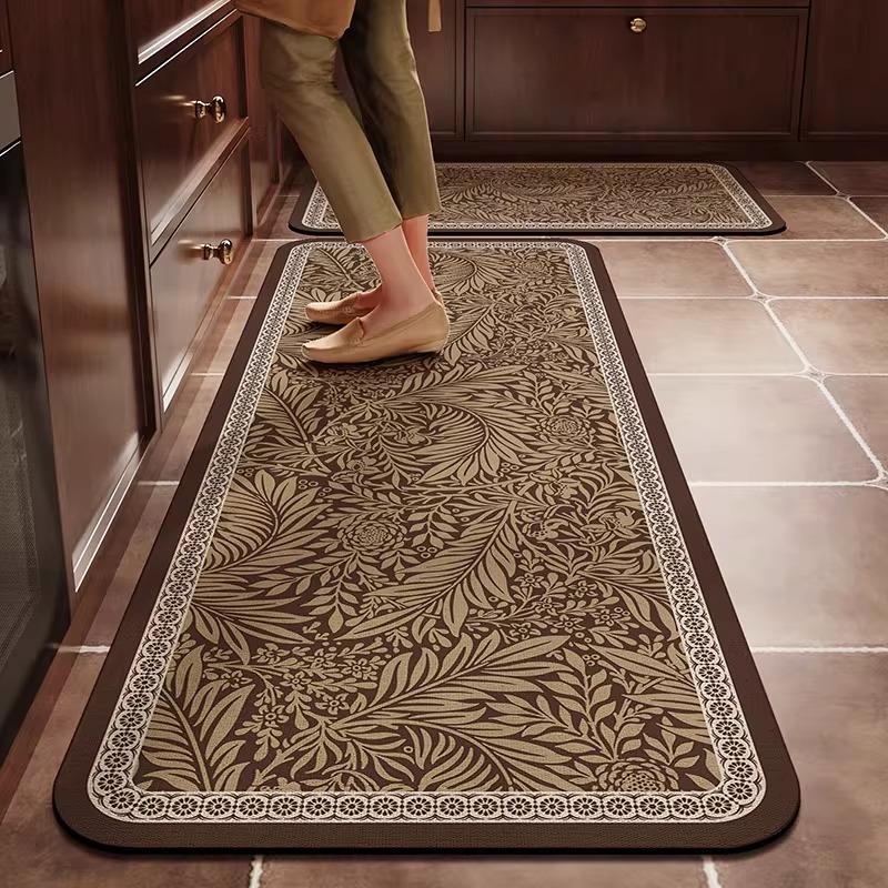 Kitchen Carpet PVC Waterproof Leather Rug Minimalist Long Rugs Oil-proof  Non-slip Floor Mat Home Decor Alfombra De Cocina
