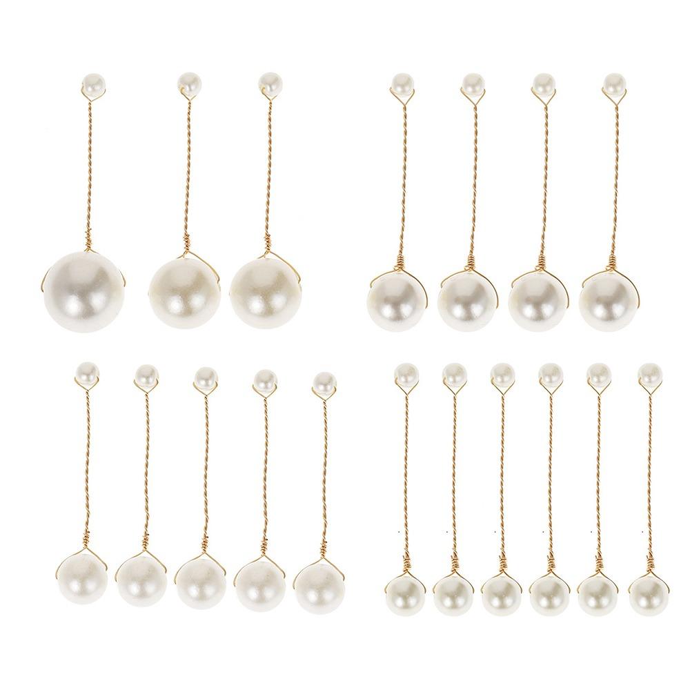 18Pcs/Set Double Head Bridal Imitation Pearl Hair Clip Folding Wedding Hairpins  Ladies