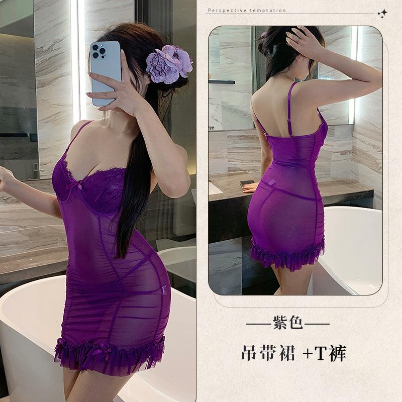 Sex underwear one-piece perspective sling mesh transparent sex set qqny957