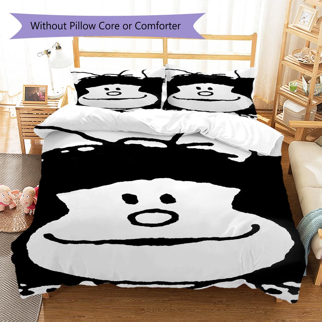 Mafalda Pattern Bedding,Quilt Set Quilt Cover Pillowcase Home Birthday Gift (1 * Duvet Cover + 2 * Pillowcase, Without Core)