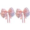 Mermaid Ji Pearlescent Satin Bow Hair Clip Women Summer Sweet Ribbon Spring Clip Fairy Hair Accessories