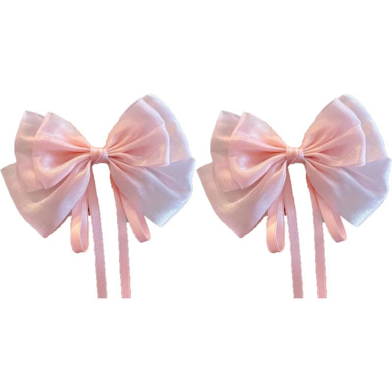 Mermaid Ji Pearlescent Satin Bow Hair Clip Women Summer Sweet Ribbon Spring Clip Fairy Hair Accessories