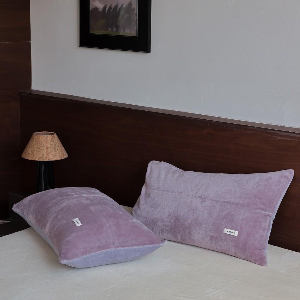 2PCS Soft Milk Velvet Pillowcase Comfortable Pillow Case Simple Pillowcase Autumn and Winter