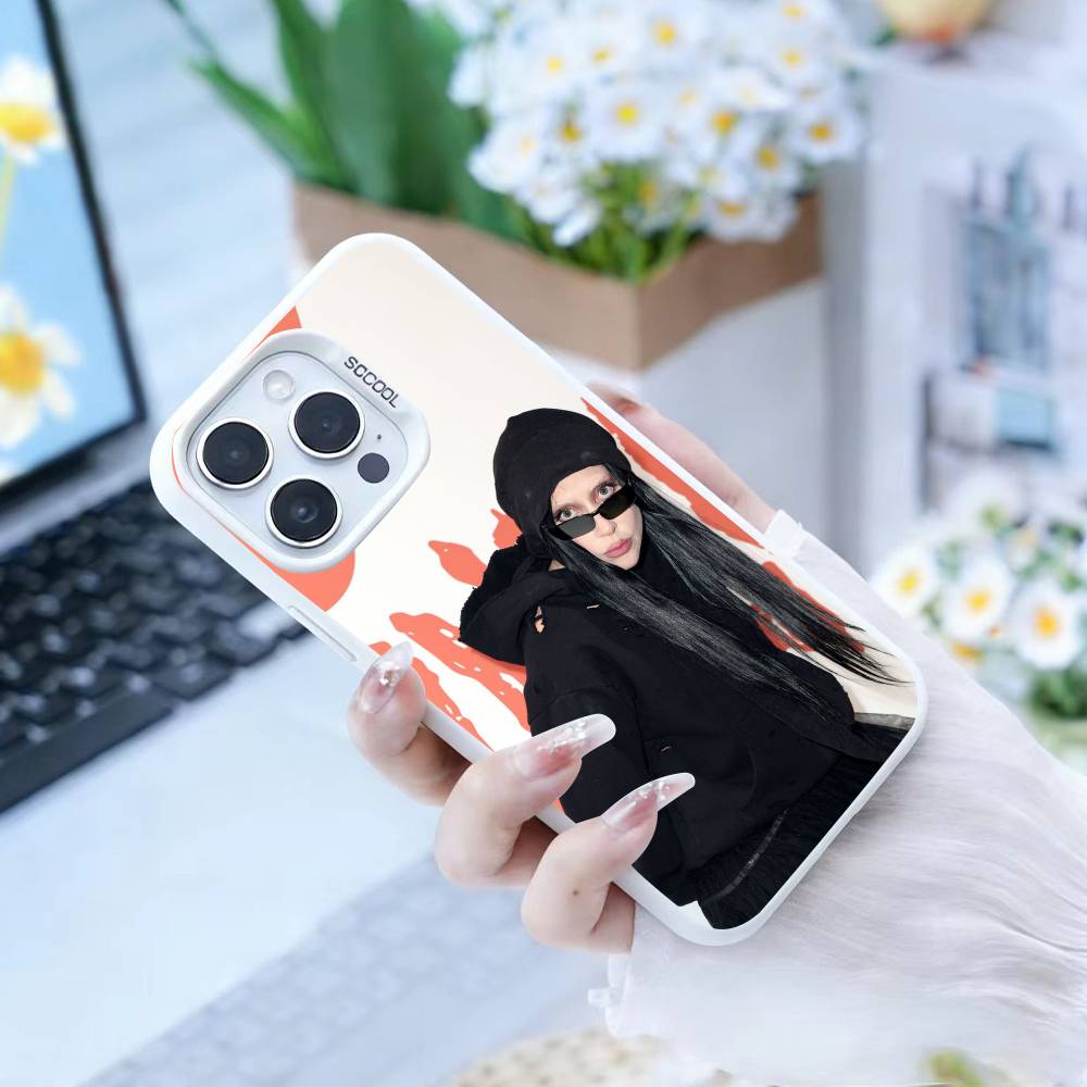 B-Lady Gaga  Phone Case For iPhone17, 16,15,14,13,12 Pro Max white Candy Matte Shockproof Cover