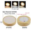 Round Diffusion Plate LED Light Base Battery-Powered Wooden Night Light; Cocktail Glass Coaster USB Mood Crystal Lamp Base Light