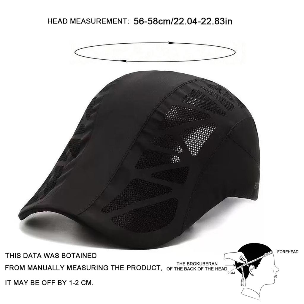 Quick Drying Mesh Splicing Solid Color Beret Cap Men's and Women's Summer Outdoor Sunscreen Duck Tongue Hat Mesh Caps Breathable Lightweight Hats