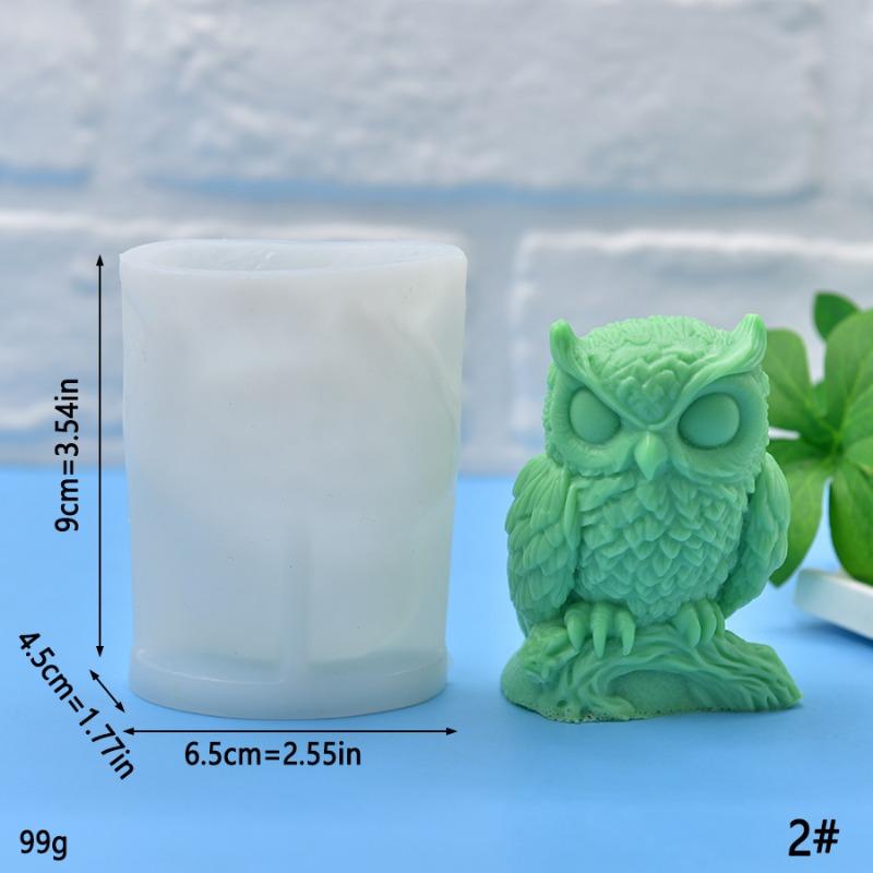 Neue Eulen-Kerzen-Silikonform 3D-Tier-Eule Seife Handwerk Harz Gips Zement Form DIY Handgemacht Eiswürfel Schokoladenherstellung Werkzeug