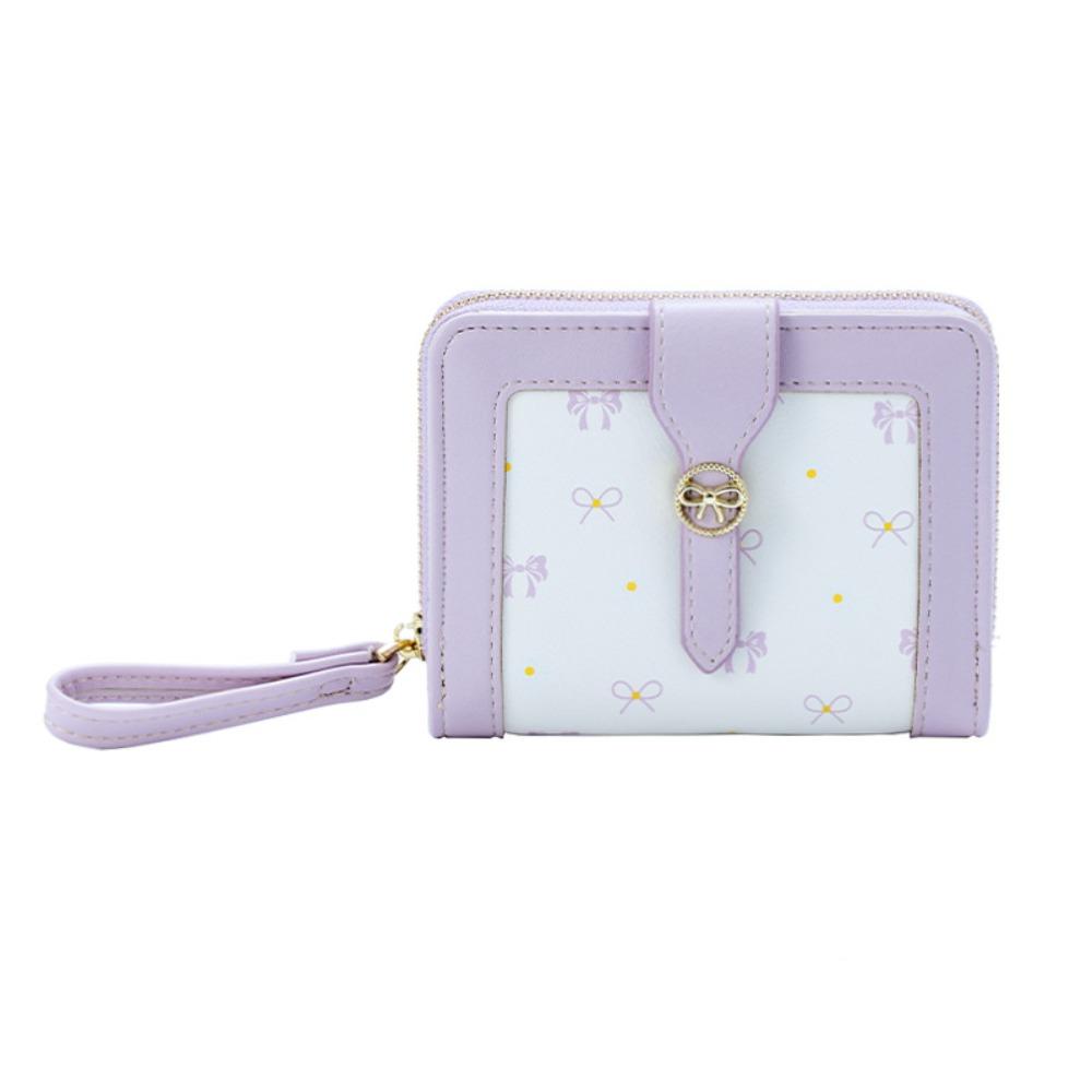 Cute Style Large Capacity Bow Wallet Durable Fashionable Bifold Wallet Multi-layer Coin Purse Daily