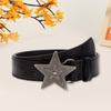 Engraved Waist Belt Punk Chain for Cowboy Cowgirl Carved Star Buckle Retro Star Buckle Waist Chain Belt