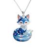 Nine Tailed Fox Enamel Pendant Necklace 1Pcs Exquisite Cartoon Animal Design Fashion Jewelry for Graduation Gift for Girls