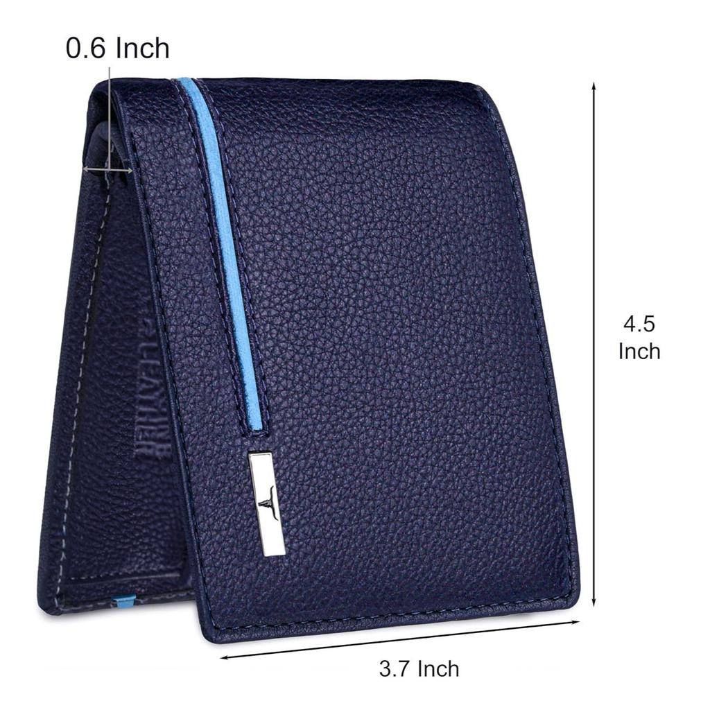 Stag Blueberry Blue Leather Wallet for Men