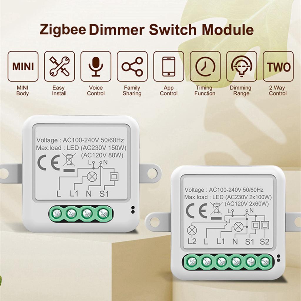 Zigbee Dimmer Switch Module App Remote Control Curtain Switch Works with Home 1 Gang Switch Tools