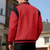 Men's Casual Baseball Jacket with Color Block, Stand Collar and