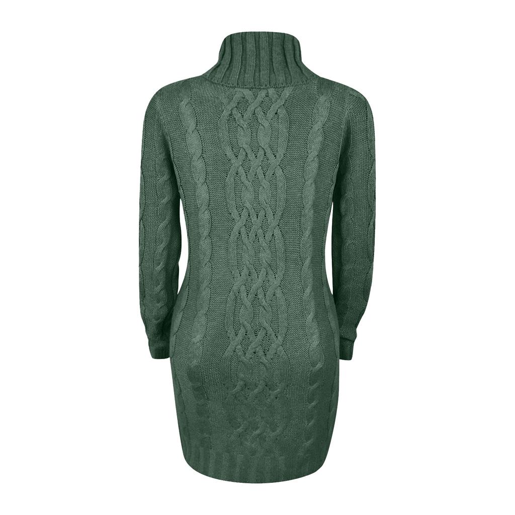 Women's Fashion Autumn And Winter Thick Two-lapel Retro Thick Line Dress