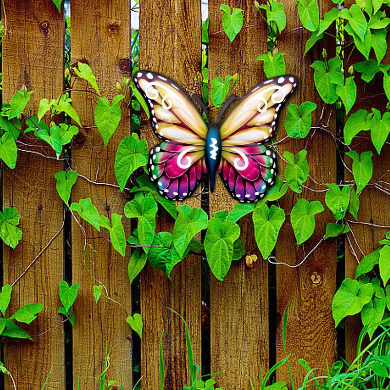 Colourful Wall Art Metal Butterfly Vintage Hand Painted Animal Sculpture For Indoor Outdoor Home Courtyard Garden Decor Ornament