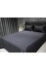 Star Double Quilted Bedspread Black