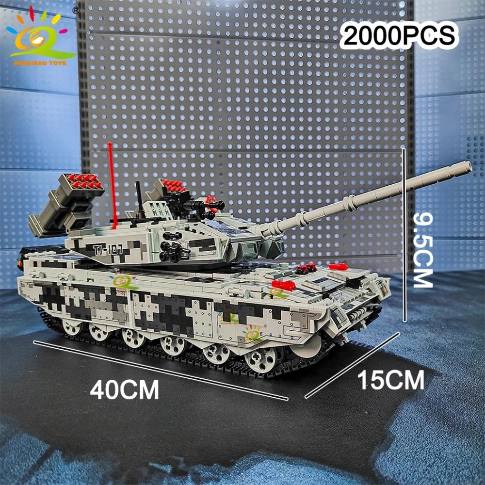 HUIQIBAO WW2 Military Tank Building Blocks Set for Children Army Weapon Car Truck Bricks Toy City Construction Bricks Kids Gift