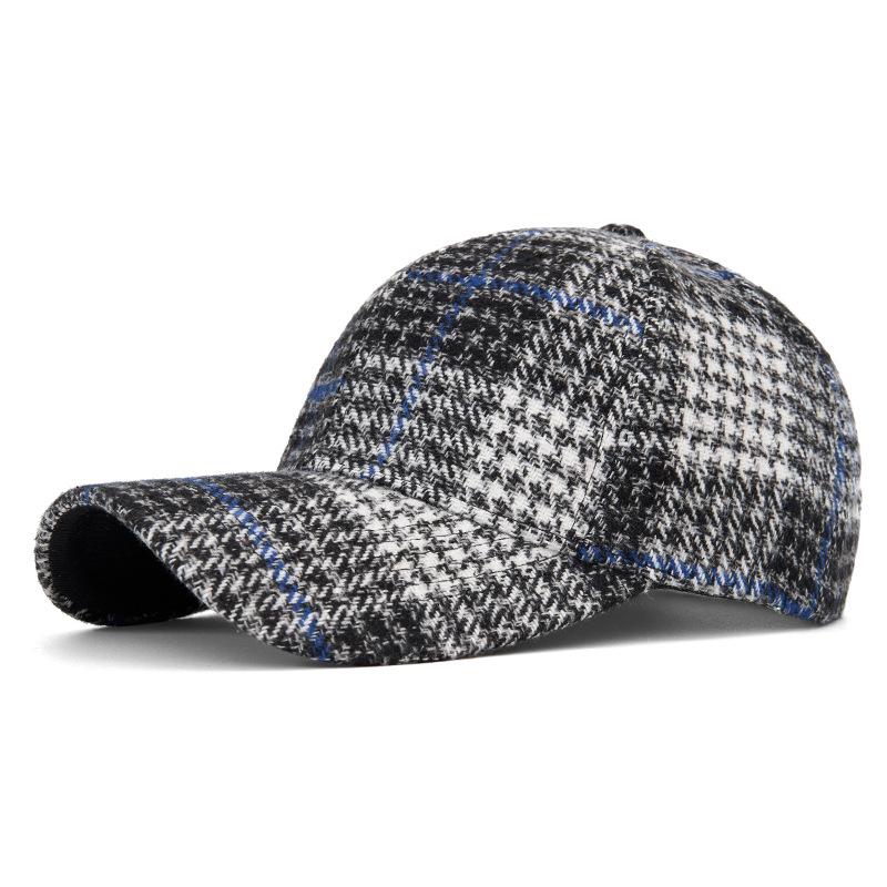 Unisex Autumn/Winter Classic Plaid Baseball Cap - Hard Top Duckbill Sun Hat