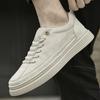 Men's Board Shoes Thick-soled Lace-up Round Head Board Shoes Fashion Casual Shoes Spring and Autumn Low-top Suede Leather Handmade Sports Trendy Shoes