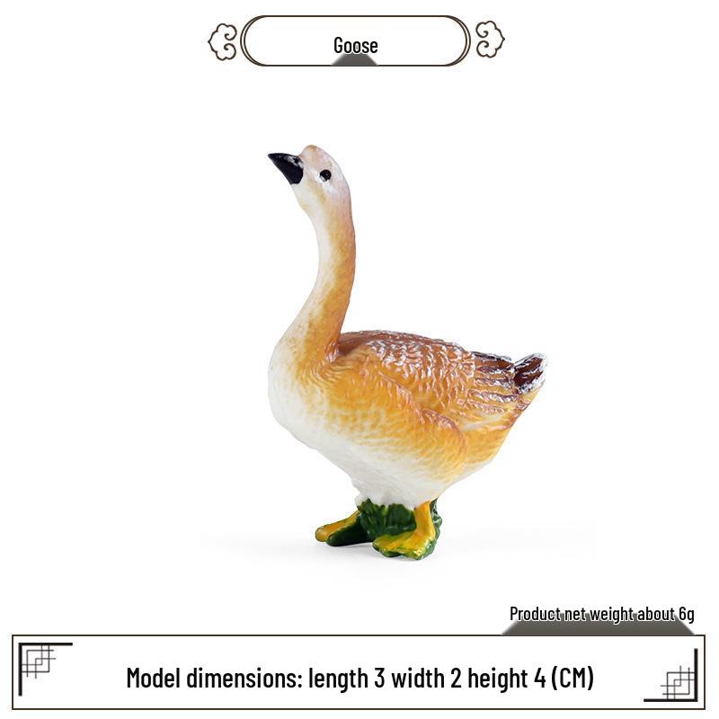 Mini Poultry Animal Models: Yellow Cattle, Chicken, Duck, Goose, Pig, Goat, Donkey, Horse Toys for Kids' Early Education & Decor