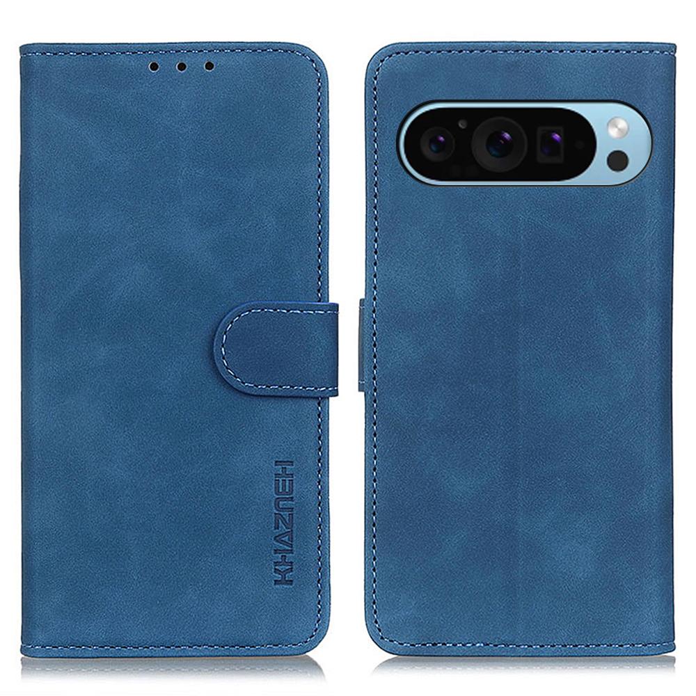 KHAZNEH For Google Pixel 10 Pro/10/9 Pro/9 Case Retro PU Leather Full Body Shockproof Stand Phone Cover