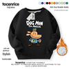 Dogman Unisex Kids Detective Hoodie - Plus Velvet Autumn/Winter Layer