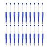 PATIKIL 20 Pcs Beadable Pens Black Ink Plastic DIY Ballpoint Pens for Teachers Office Handmade Craft Party Decoration Fluorescent Blue