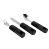 3pcs Household Utensils Stainless Steel Wide Rubber Handle Spoon Fork Set Utensils