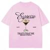 T-shirt Estetica Y2k Sabrina Carpenter Stampa Espresso Martini Cotone T-shirt Larga Casual Top Larghi Streetwear Unisex