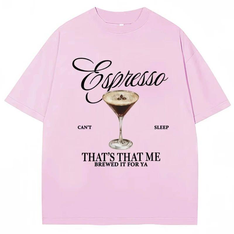 T-shirt Estetica Y2k Sabrina Carpenter Stampa Espresso Martini Cotone T-shirt Larga Casual Top Larghi Streetwear Unisex