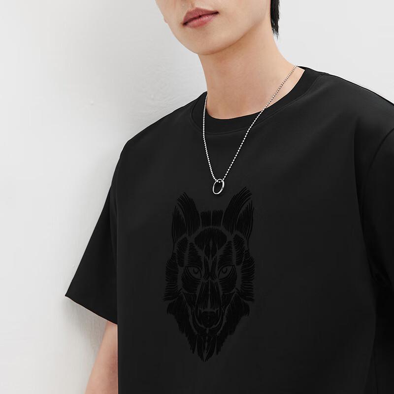 SEPTWOLVES Men's Antibacterial Cooling Wolf Head Print Round Neck T-Shirt