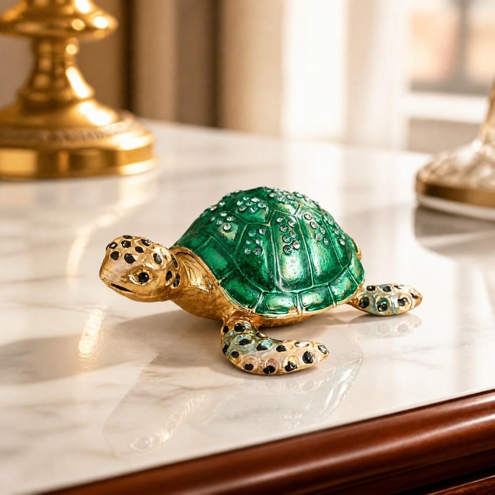 Zinc Alloy Material Turtle Trinket Boxes Two Color Option Jewelry Trinket Boxes Home Decoration