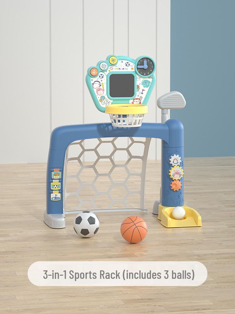 Kids  Sports Rack: Football, Basketball, Bowling Game for Indoor/Outdoor Exercise and Parent-Child Fun