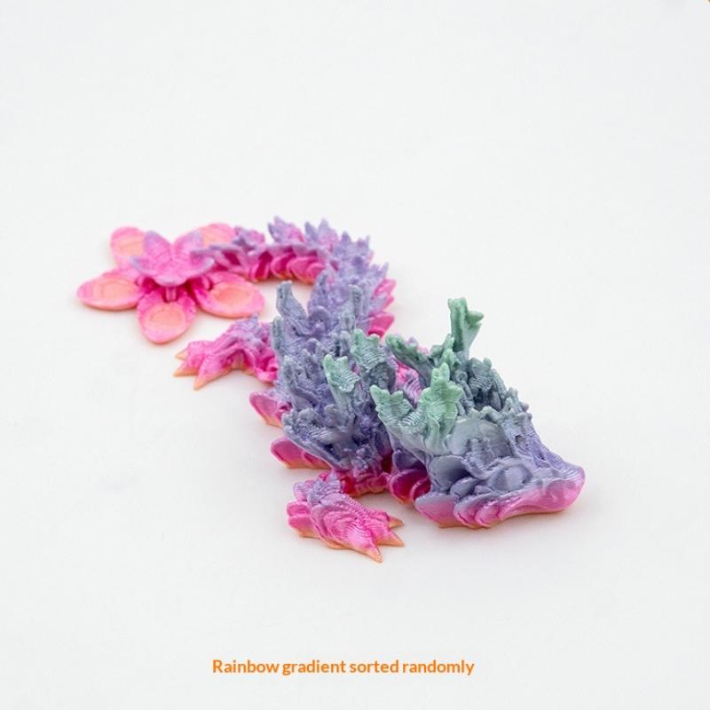 

3D-печатный Любовный Вишневый Цветок Дракон Подвижный Сустав Модель Дракона Подарок Украшение Пейзажное Ремесло A2