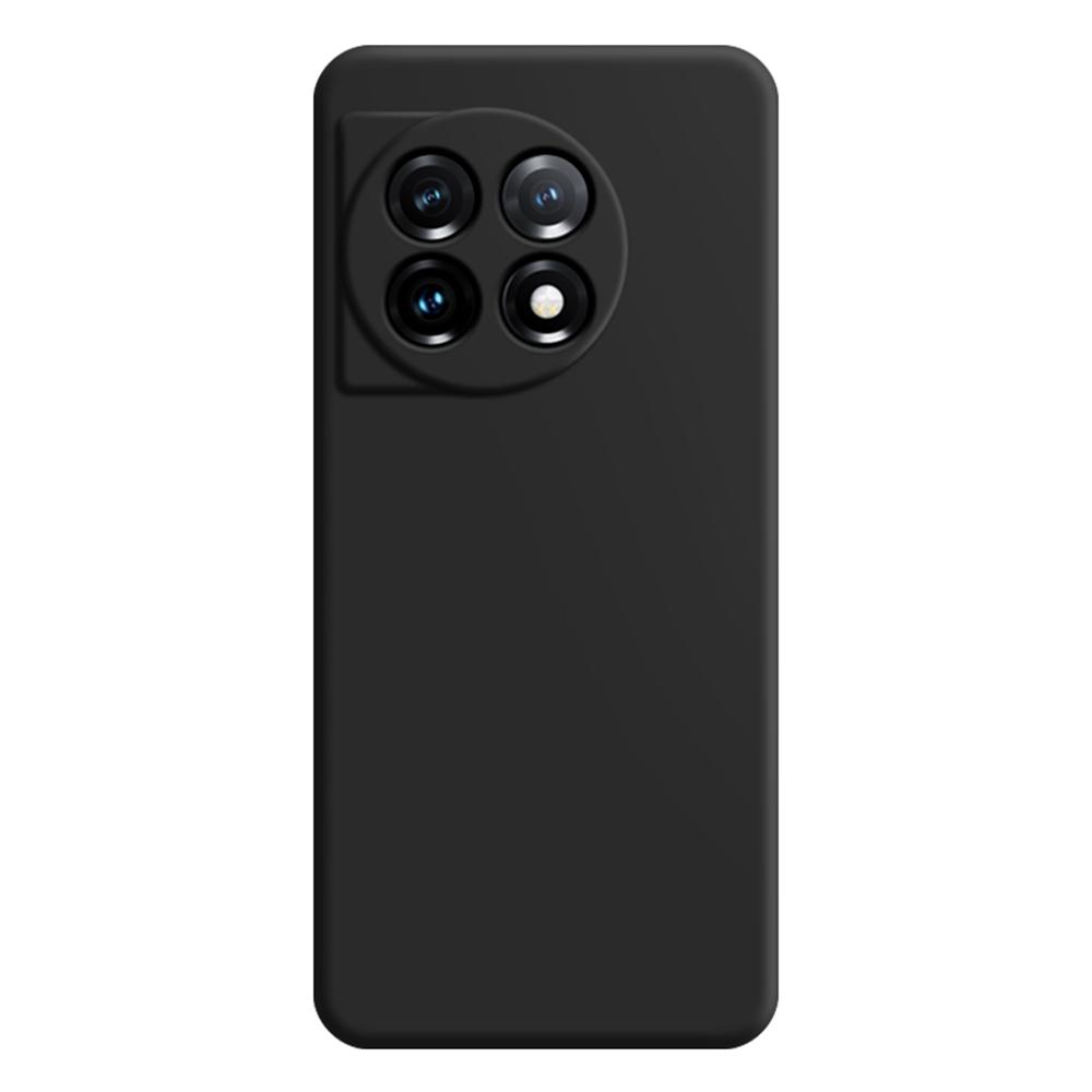 For OnePlus 11 5G Soft TPU Non-Slip Rubberized Back Cover Fiber Lining Straight Edge Phone Case