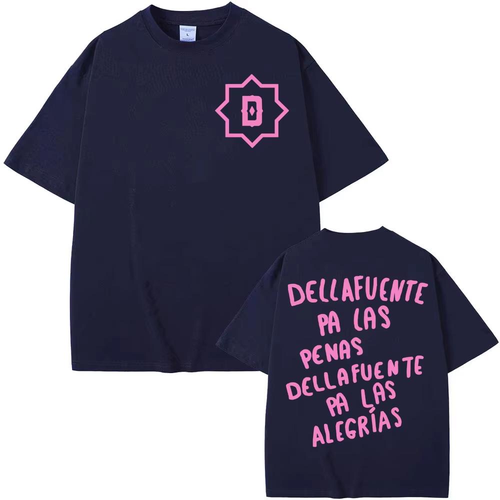 Rapper Dellafuente Pa Las Penas Dellafuente Pa Las Alegrías Print T Shirts Men Women Vintage Casual pure Cotton Tshirt