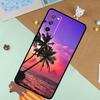Custodia Estate Spiaggia Tramonto Palma per Samsung Galaxy S23 S22 Ultra S21 S20 FE S8 S9 S10 Note 10 Plus Note 20 Ultra Cover