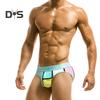 Men Swimming Trunks Elastic Soft Quick Dry Breathable Slim Fit Color Matching Mid Waist Bathing Briefs Surfing Water Sports Swimming Shorts