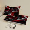 3pcs Flat Sheet 3D Printed Abstract Red Black White Wave Pattern Fitted Sets With Pillowcases No Filling Modern Abstract Style