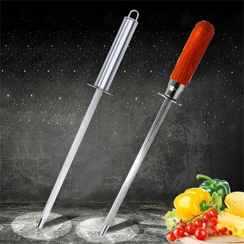 11-Inch Stainless Steel Knife Sharpening Rod Honing Steel Kitchen Tool For Durable Blade Maintenance And Polish