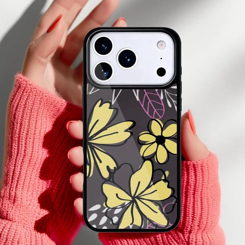 Vintage Leaf Flower Phone Case for iPhone 17 Air 16e 15 14 13 Pro Max Back Cover for 12 11 Pro Coque