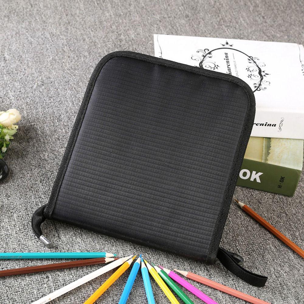 Black Oxford Pen Curtain Folding Painting Pencil Organizer Colored Pencil Holder  Art Supplies