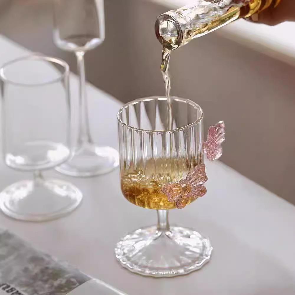 Sculptură 3D sticlă pahar fluture cocktail pahar nou cu picioare înalte șampanie