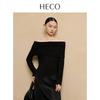HECO Women's Textured Knit Off-Shoulder Long-Sleeve Top