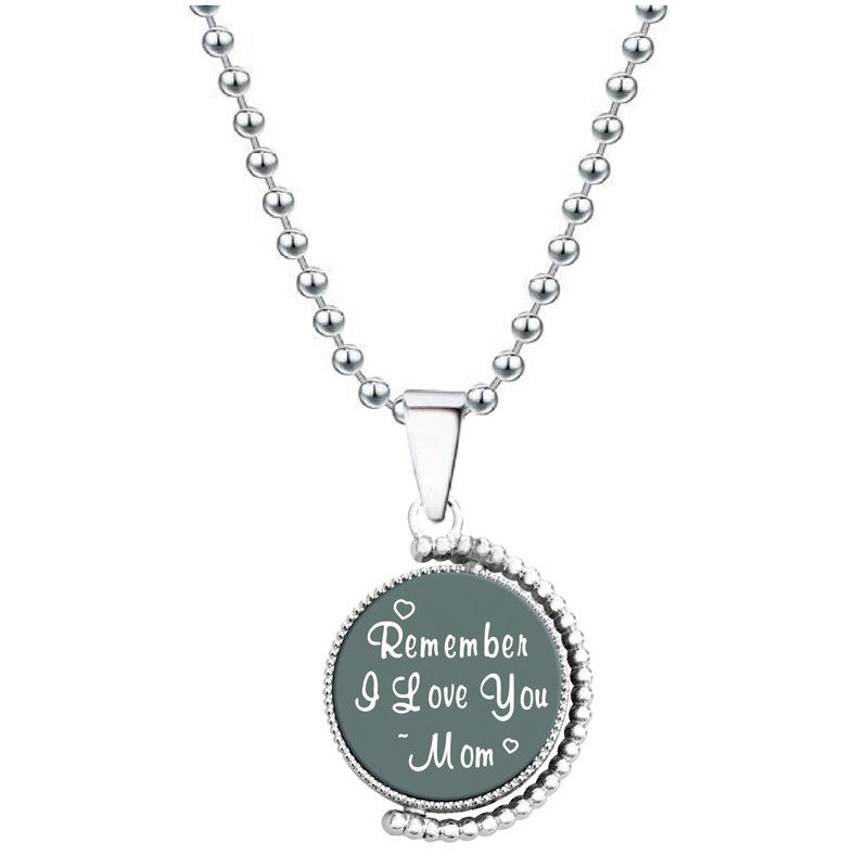 European & American Moon Pendant Necklace - Rotatable Engraving, Creative Christmas Gift, Titanium Steel.