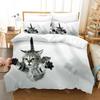Cute Artistic Cat Bedding Set Single Twin Full Queen King Size Bed Set Adult Kid Bedroom Duvetcover Sets Anime Cat